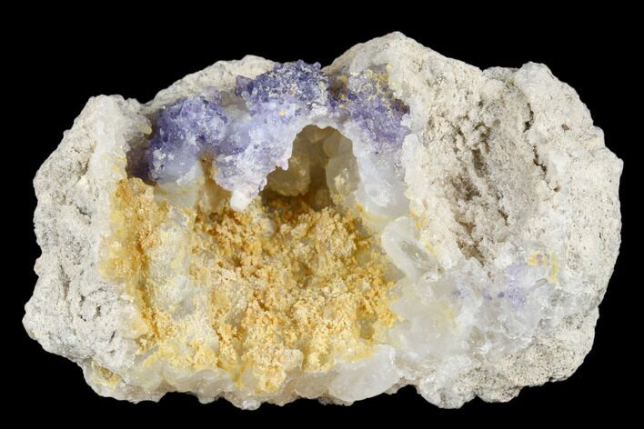 Purple Fluorite & Chalcedony Geode Section - Fluorescent! #182389